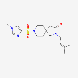 molecular formula C17H26N4O3S B5645918 2-(3-methyl-2-buten-1-yl)-8-[(1-methyl-1H-imidazol-4-yl)sulfonyl]-2,8-diazaspiro[4.5]decan-3-one 