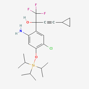 molecular formula C22H31ClF3NO2Si B564592 2-氨基-5-氯-α-(环丙基乙炔基)-4-异丙基甲硅氧基-α-(三氟甲基)苯甲醇 CAS No. 1159977-02-2