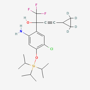 molecular formula C22H31ClF3NO2Si B564593 2-Amino-5-chloro-|A-(cyclopropyl-d4-ethynyl)-4-isopropylsilyloxy-|A-(trifluoromethyl)benzenemethanol CAS No. 1216572-03-0