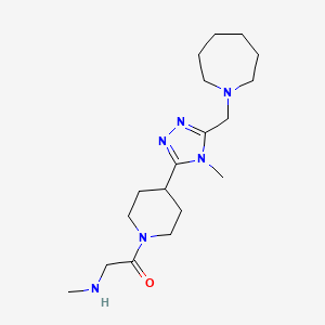 molecular formula C18H32N6O B5645941 (2-{4-[5-(1-azepanylmethyl)-4-methyl-4H-1,2,4-triazol-3-yl]-1-piperidinyl}-2-oxoethyl)methylamine dihydrochloride 
