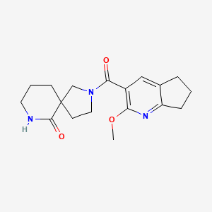 molecular formula C18H23N3O3 B5646010 2-[(2-methoxy-6,7-dihydro-5H-cyclopenta[b]pyridin-3-yl)carbonyl]-2,7-diazaspiro[4.5]decan-6-one 