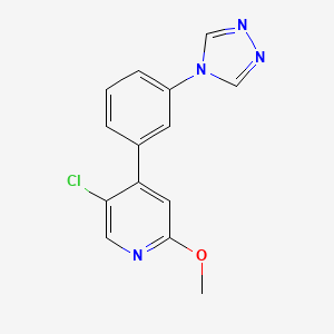molecular formula C14H11ClN4O B5646034 5-chloro-2-methoxy-4-[3-(4H-1,2,4-triazol-4-yl)phenyl]pyridine 