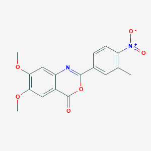 molecular formula C17H14N2O6 B5646055 6,7-dimethoxy-2-(3-methyl-4-nitrophenyl)-4H-3,1-benzoxazin-4-one 