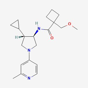 molecular formula C20H29N3O2 B5646056 N-[rel-(3R,4S)-4-cyclopropyl-1-(2-methyl-4-pyridinyl)-3-pyrrolidinyl]-1-(methoxymethyl)cyclobutanecarboxamide hydrochloride 