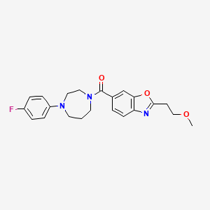 molecular formula C22H24FN3O3 B5646079 6-{[4-(4-fluorophenyl)-1,4-diazepan-1-yl]carbonyl}-2-(2-methoxyethyl)-1,3-benzoxazole 