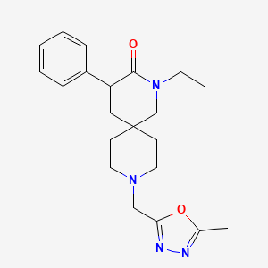 molecular formula C21H28N4O2 B5646086 2-ethyl-9-[(5-methyl-1,3,4-oxadiazol-2-yl)methyl]-4-phenyl-2,9-diazaspiro[5.5]undecan-3-one 