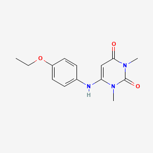 molecular formula C14H17N3O3 B5646102 6-[(4-ethoxyphenyl)amino]-1,3-dimethyl-2,4(1H,3H)-pyrimidinedione CAS No. 5807-93-2