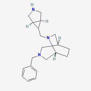 molecular formula C20H29N3 B5646130 rel-(1S,5R)-6-[rel-(1R,5S,6r)-3-azabicyclo[3.1.0]hex-6-ylmethyl]-3-benzyl-3,6-diazabicyclo[3.2.2]nonane dihydrochloride 
