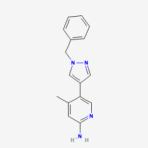 molecular formula C16H16N4 B5646160 5-(1-benzyl-1H-pyrazol-4-yl)-4-methylpyridin-2-amine 