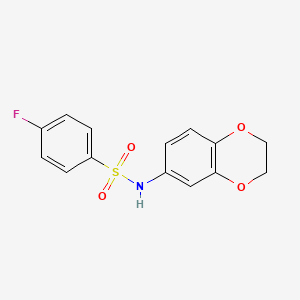 molecular formula C14H12FNO4S B5646163 N-(2,3-dihydro-1,4-benzodioxin-6-yl)-4-fluorobenzenesulfonamide 