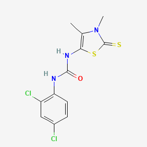 molecular formula C12H11Cl2N3OS2 B5646169 N-(2,4-dichlorophenyl)-N'-(3,4-dimethyl-2-thioxo-2,3-dihydro-1,3-thiazol-5-yl)urea 