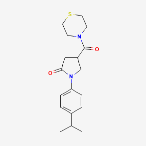 molecular formula C18H24N2O2S B5646199 1-(4-isopropylphenyl)-4-(4-thiomorpholinylcarbonyl)-2-pyrrolidinone 