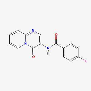 molecular formula C15H10FN3O2 B5646205 4-fluoro-N-(4-oxo-4H-pyrido[1,2-a]pyrimidin-3-yl)benzamide 