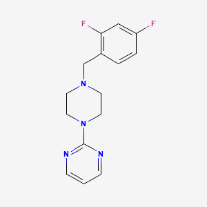 molecular formula C15H16F2N4 B5646241 2-[4-(2,4-difluorobenzyl)-1-piperazinyl]pyrimidine 