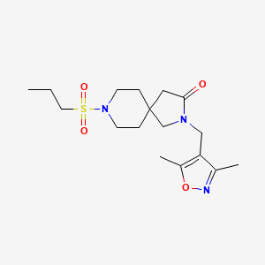 molecular formula C17H27N3O4S B5646261 2-[(3,5-dimethyl-4-isoxazolyl)methyl]-8-(propylsulfonyl)-2,8-diazaspiro[4.5]decan-3-one 