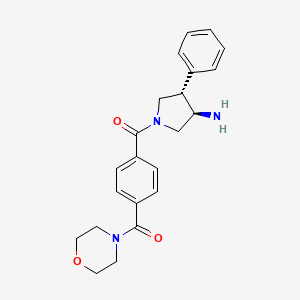 molecular formula C22H25N3O3 B5646268 (3R*,4S*)-1-[4-(morpholin-4-ylcarbonyl)benzoyl]-4-phenylpyrrolidin-3-amine 