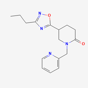 molecular formula C16H20N4O2 B5646269 5-(3-propyl-1,2,4-oxadiazol-5-yl)-1-(2-pyridinylmethyl)-2-piperidinone 