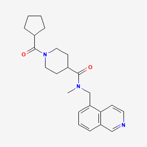 molecular formula C23H29N3O2 B5646275 1-(cyclopentylcarbonyl)-N-(5-isoquinolinylmethyl)-N-methyl-4-piperidinecarboxamide 