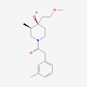 molecular formula C18H27NO3 B5646296 (3R*,4R*)-4-(2-methoxyethyl)-3-methyl-1-[(3-methylphenyl)acetyl]-4-piperidinol 