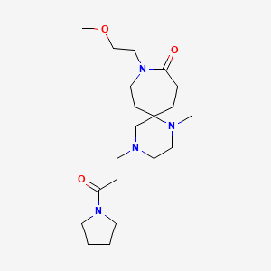 molecular formula C20H36N4O3 B5646305 9-(2-methoxyethyl)-1-methyl-4-(3-oxo-3-pyrrolidin-1-ylpropyl)-1,4,9-triazaspiro[5.6]dodecan-10-one 
