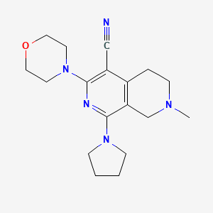 molecular formula C18H25N5O B5646315 7-methyl-3-(4-morpholinyl)-1-(1-pyrrolidinyl)-5,6,7,8-tetrahydro-2,7-naphthyridine-4-carbonitrile 