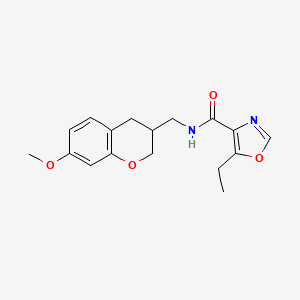 molecular formula C17H20N2O4 B5646322 5-ethyl-N-[(7-methoxy-3,4-dihydro-2H-chromen-3-yl)methyl]-1,3-oxazole-4-carboxamide 