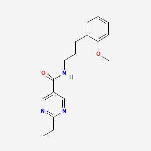 molecular formula C17H21N3O2 B5646325 2-ethyl-N-[3-(2-methoxyphenyl)propyl]-5-pyrimidinecarboxamide 