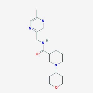 molecular formula C17H26N4O2 B5646329 N-[(5-methyl-2-pyrazinyl)methyl]-1-(tetrahydro-2H-pyran-4-yl)-3-piperidinecarboxamide 