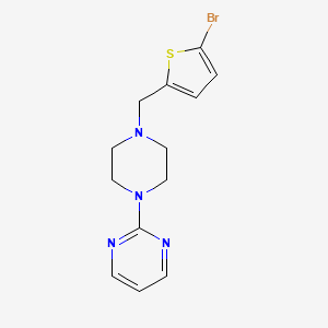 molecular formula C13H15BrN4S B5646346 2-{4-[(5-bromo-2-thienyl)methyl]-1-piperazinyl}pyrimidine 