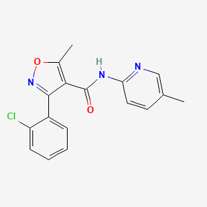 molecular formula C17H14ClN3O2 B5646361 3-(2-chlorophenyl)-5-methyl-N-(5-methyl-2-pyridinyl)-4-isoxazolecarboxamide 