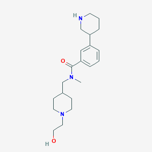 molecular formula C21H33N3O2 B5646369 N-{[1-(2-hydroxyethyl)piperidin-4-yl]methyl}-N-methyl-3-piperidin-3-ylbenzamide 