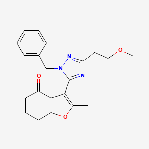molecular formula C21H23N3O3 B5646391 3-[1-benzyl-3-(2-methoxyethyl)-1H-1,2,4-triazol-5-yl]-2-methyl-6,7-dihydro-1-benzofuran-4(5H)-one 