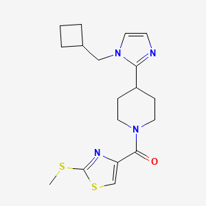 molecular formula C18H24N4OS2 B5646445 4-[1-(cyclobutylmethyl)-1H-imidazol-2-yl]-1-{[2-(methylthio)-1,3-thiazol-4-yl]carbonyl}piperidine 