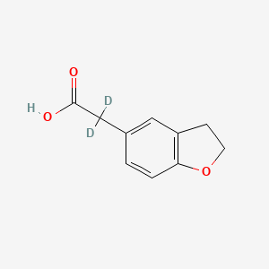 molecular formula C10H10O3 B564645 2,3-Dihydro-5-benzofuranacetic Acid-d2 CAS No. 1216878-16-8