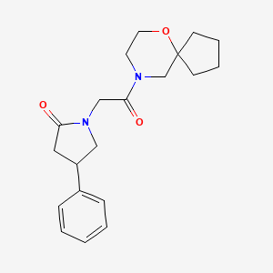 molecular formula C20H26N2O3 B5646450 1-[2-(6-oxa-9-azaspiro[4.5]dec-9-yl)-2-oxoethyl]-4-phenylpyrrolidin-2-one 