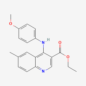 molecular formula C20H20N2O3 B5646461 ethyl 4-[(4-methoxyphenyl)amino]-6-methyl-3-quinolinecarboxylate 