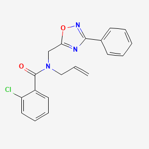 molecular formula C19H16ClN3O2 B5646466 N-allyl-2-chloro-N-[(3-phenyl-1,2,4-oxadiazol-5-yl)methyl]benzamide 