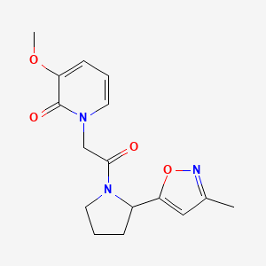 molecular formula C16H19N3O4 B5646483 3-methoxy-1-{2-[2-(3-methylisoxazol-5-yl)pyrrolidin-1-yl]-2-oxoethyl}pyridin-2(1H)-one 