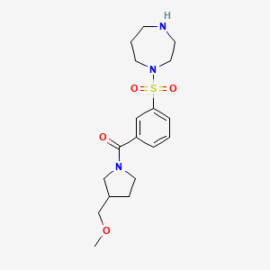 molecular formula C18H27N3O4S B5646491 1-[(3-{[3-(methoxymethyl)-1-pyrrolidinyl]carbonyl}phenyl)sulfonyl]-1,4-diazepane hydrochloride 