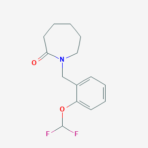 molecular formula C14H17F2NO2 B5646497 1-[2-(difluoromethoxy)benzyl]azepan-2-one 