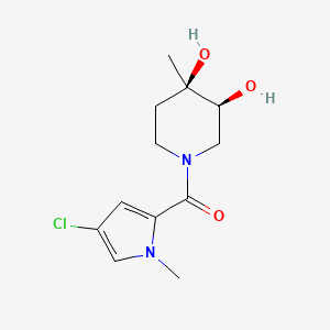 molecular formula C12H17ClN2O3 B5646507 (3S*,4R*)-1-[(4-chloro-1-methyl-1H-pyrrol-2-yl)carbonyl]-4-methylpiperidine-3,4-diol 