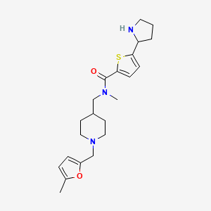molecular formula C22H31N3O2S B5646513 N-methyl-N-({1-[(5-methyl-2-furyl)methyl]-4-piperidinyl}methyl)-5-(2-pyrrolidinyl)-2-thiophenecarboxamide dihydrochloride 