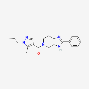 molecular formula C20H23N5O B5646535 5-[(5-methyl-1-propyl-1H-pyrazol-4-yl)carbonyl]-2-phenyl-4,5,6,7-tetrahydro-1H-imidazo[4,5-c]pyridine 