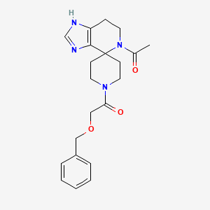 molecular formula C21H26N4O3 B5646578 5-acetyl-1'-[(benzyloxy)acetyl]-1,5,6,7-tetrahydrospiro[imidazo[4,5-c]pyridine-4,4'-piperidine] 