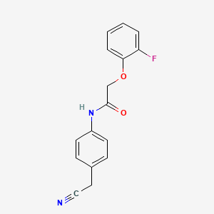molecular formula C16H13FN2O2 B5646590 N-[4-(cyanomethyl)phenyl]-2-(2-fluorophenoxy)acetamide 