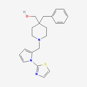 molecular formula C21H25N3OS B5646603 (4-benzyl-1-{[1-(1,3-thiazol-2-yl)-1H-pyrrol-2-yl]methyl}-4-piperidinyl)methanol 