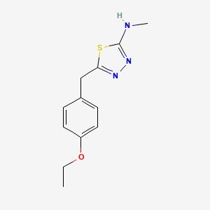 molecular formula C12H15N3OS B5646621 5-(4-ethoxybenzyl)-N-methyl-1,3,4-thiadiazol-2-amine 