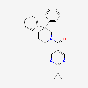 molecular formula C25H25N3O B5646635 2-cyclopropyl-5-[(3,3-diphenylpiperidin-1-yl)carbonyl]pyrimidine 