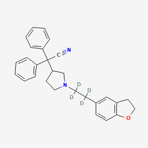 molecular formula C28H28N2O B564666 3-(1-Cyano-1,1-diphenylmethyl)-1-[2-(2,3-dihydrobenzofuran-5-yl)ethyl-d4]pyrrolidine CAS No. 1216586-32-1