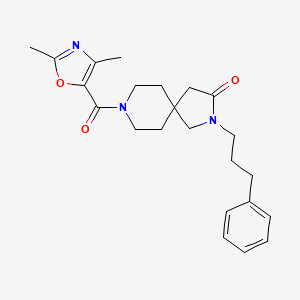 molecular formula C23H29N3O3 B5646663 8-[(2,4-dimethyl-1,3-oxazol-5-yl)carbonyl]-2-(3-phenylpropyl)-2,8-diazaspiro[4.5]decan-3-one 